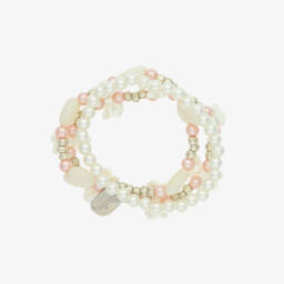 Tommy Hilfiger-Girls Ivory Cotton Pointelle Knit Polo Shirt | Childrensalon