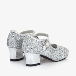 Souza-حذاء بكعب جلد صناعي لون فضّي غليتر للبنات | Childrensalon