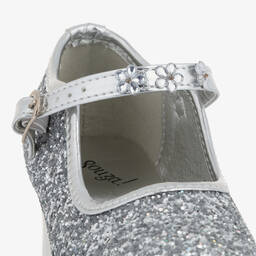 Souza-حذاء بكعب جلد صناعي لون فضّي غليتر للبنات | Childrensalon