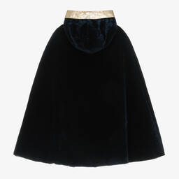 Souza-Navy Blue Velour Wizard Cape | Childrensalon