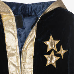 Souza-Navy Blue Velour Wizard Cape | Childrensalon