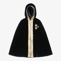 Souza-Navy Blue Velour Wizard Cape | Childrensalon