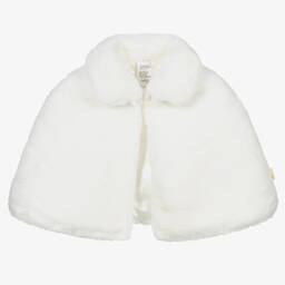 Souza-Off-White Faux Fur Cape | Childrensalon