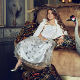 Souza-Off-White Faux Fur Cape | Childrensalon