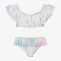 Stella Cove-مايو بيكيني تينز بناتي لون زهري بألوان قوس قزح | Childrensalon