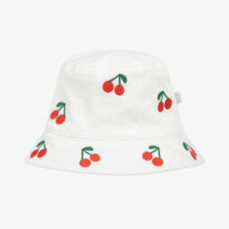 Baby Girls Ivory Cotton Cherries Sun Hat