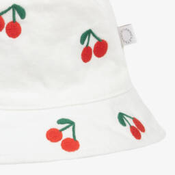 Stella McCartney Kids-Baby Girls Ivory Cotton Cherries Sun Hat | Childrensalon