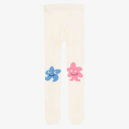 Stella McCartney Kids-Baby Girls Ivory Knitted Tights With Jelly Characters | Childrensalon