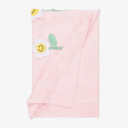 Stella McCartney Kids-Baby Girls Pink Cotton Knit Blanket (76cm) | Childrensalon