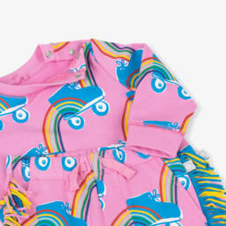 Stella McCartney Kids-Baby Girls Pink Roller Skate Cotton Tracksuit | Childrensalon