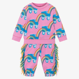 Stella McCartney Kids-Baby Girls Pink Roller Skate Cotton Tracksuit | Childrensalon