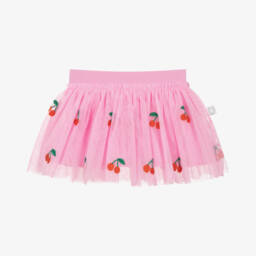 Stella McCartney Kids-Baby Girls Pink Tulle Cherry Skirt | Childrensalon