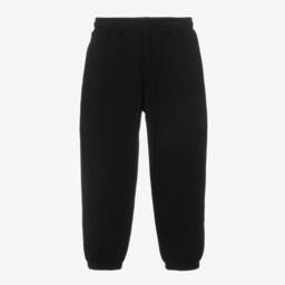Black Cotton Joggers With Circle Logo