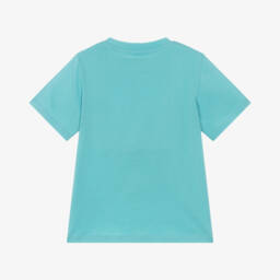 Stella McCartney Kids-Boys Aqua Blue Cotton Frog T-Shirt | Childrensalon