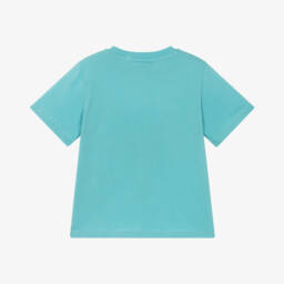 Stella McCartney Kids-Boys Aqua Blue Cotton Magic Wand T-Shirt | Childrensalon