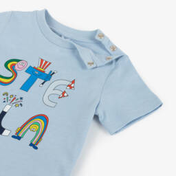Stella McCartney Kids-Boys Blue Cotton T-Shirt | Childrensalon