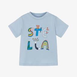 Stella McCartney Kids-Boys Blue Cotton T-Shirt | Childrensalon