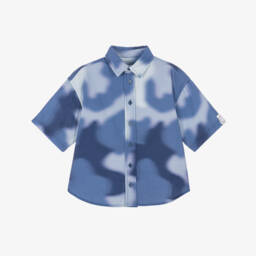 Boys Blue Cotton Tie-Dye Effect Shirt