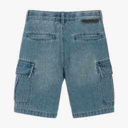 Stella McCartney Kids-Boys Blue Denim Cargo Shorts | Childrensalon