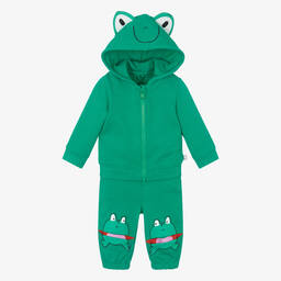 Stella McCartney Kids-Boys Green Frog Cotton Tracksuit | Childrensalon