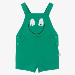 Stella McCartney Kids-Boys Green Organic Cotton Frog Dungarees | Childrensalon