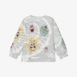 Stella McCartney Kids-Boys Grey Cotton Tie Dye SpongeBob Sweatshirt | Childrensalon