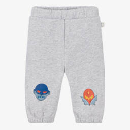 Boys Grey Marl Cotton Superhero Joggers