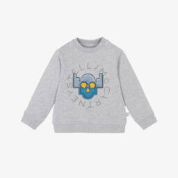 Boys Grey Marl Supehero Logo Sweatshirt