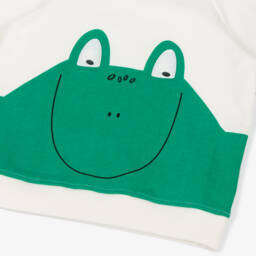 Stella McCartney Kids-Boys Ivory Cotton Frog Sweatshirt | Childrensalon