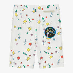 Stella McCartney Kids-Boys Ivory Cotton Printed Shorts | Childrensalon