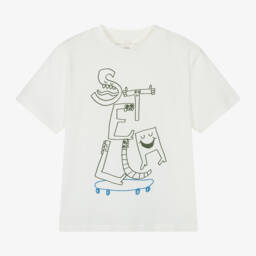 Boys Ivory Cotton T-Shirt