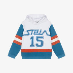 Stella McCartney Kids-Boys Ivory Cotton Varsity Hoodie | Childrensalon
