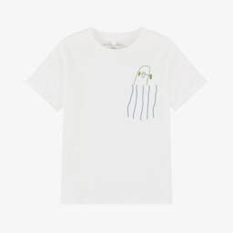 Stella McCartney Kids-Boys Ivory Graphic T-Shirt | Childrensalon