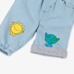Stella McCartney Kids-Boys Light Blue Denim Earth & Sun Jeans | Childrensalon