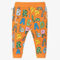 Stella McCartney Kids-Boys Orange Cotton Magic Logo Joggers | Childrensalon