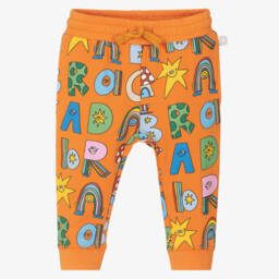 Stella McCartney Kids-Boys Orange Cotton Magic Logo Joggers | Childrensalon
