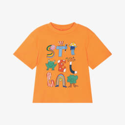 Stella McCartney Kids-Boys Orange Cotton Magic T-Shirt | Childrensalon
