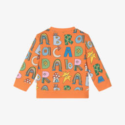 Stella McCartney Kids-Boys Orange Cotton Magical Letters Sweatshirt | Childrensalon