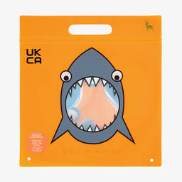 Stella McCartney Kids-Boys Orange Skateboard Print Swim Shorts | Childrensalon