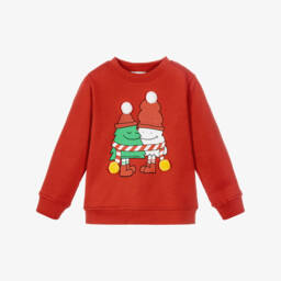Boys Tomato Red Sweatshirt with Christmas Characters
