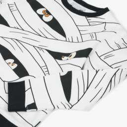 Stella McCartney Kids-Boys White & Black Halloween Mummy Cotton Sweatshirt | Childrensalon