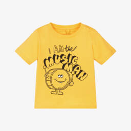 Stella McCartney Kids-Boys Yellow Music Man Cotton T-Shirt | Childrensalon