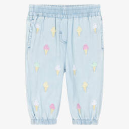 Stella McCartney Kids-Girls Blue Chambray Trousers | Childrensalon