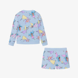 Stella McCartney Kids-Girls Blue Cotton Fairies Shorts Set | Childrensalon
