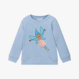 Stella McCartney Kids-Girls Blue Cotton Fairy Sweatshirt | Childrensalon