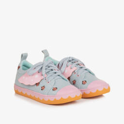 Stella McCartney Kids-Girls Blue Denim Ladybird Trainers | Childrensalon