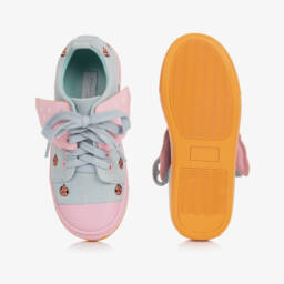 Stella McCartney Kids-Girls Blue Denim Ladybird Trainers | Childrensalon