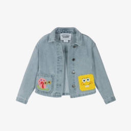 Stella McCartney Kids-Girls Blue Denim SpongeBob Jacket | Childrensalon