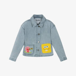 Stella McCartney Kids-Girls Blue Denim SpongeBob Jacket | Childrensalon