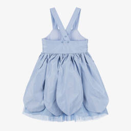 Stella McCartney Kids-Girls Blue Taffeta Petal Pinafore Dress | Childrensalon